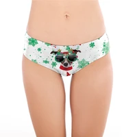 sexy santa snowflakge 3d print christmas panties for women cute female puppy dog printed christmas holiday xmas tangas plus size