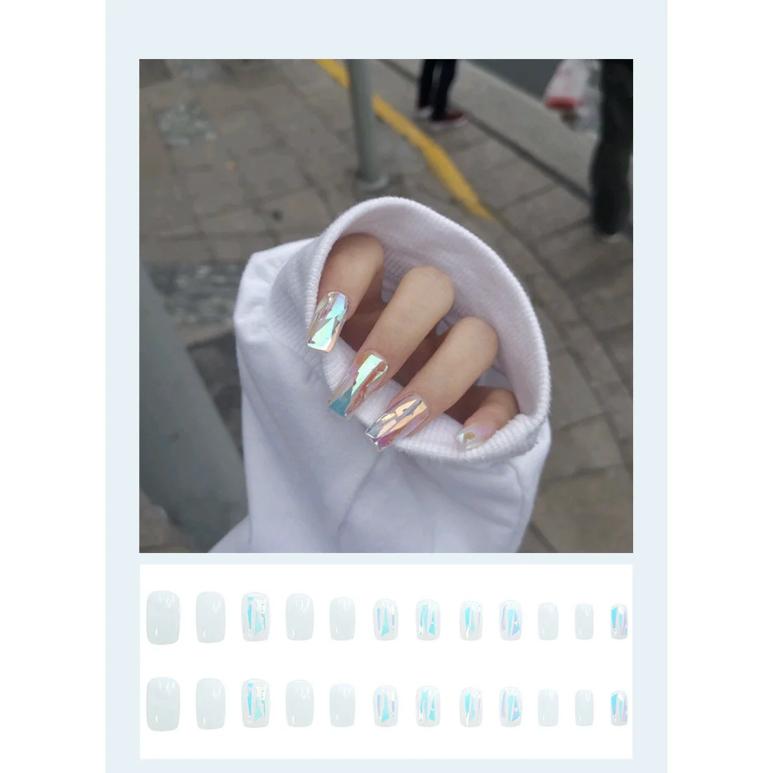 24 шт./коркорт. Матовый накладной ноготь прыгающий Цвет Гладкий носимый съемный