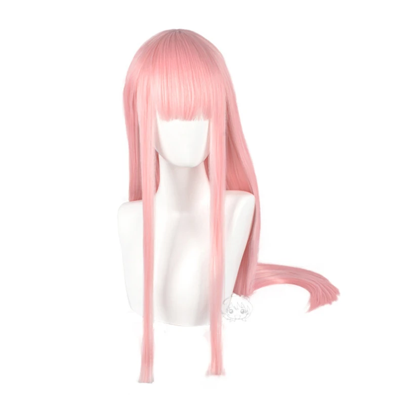 

party supplies drop shipping Anime DARLING in the FRANXX 02 ZERO TWO Long Wig Cosplay Wig Role Play Pink Color Cos Wig