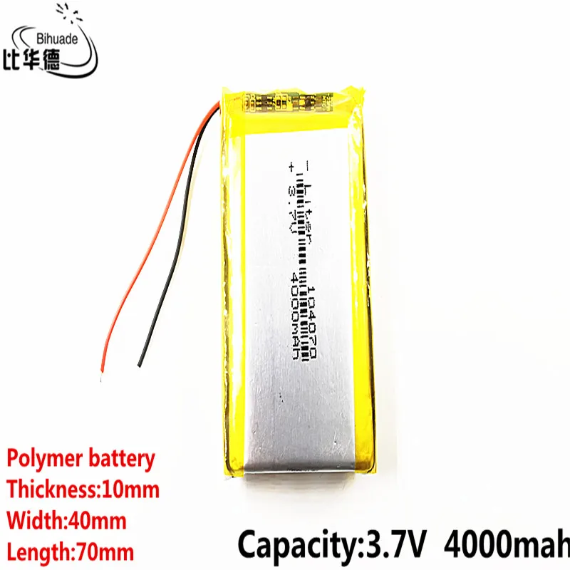 Фото 3,7 V 4000mAh 104070 литиевая полимерная аккумуляторная батарея cell для Mp3 MP4 MP5 GPS Mobile Bluetooth №1