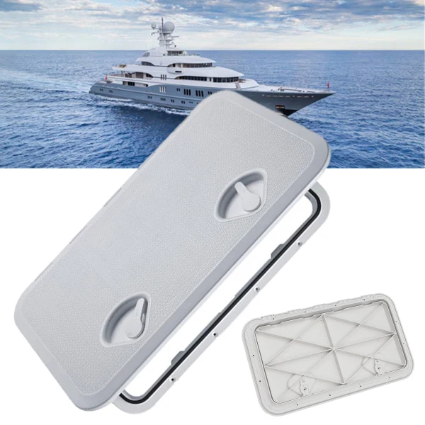 

606x353mm Plastic Watertight Marine Boat Caravan Deck Compartment Access Hatch Plate White Inspection Yacht Cover RV Ship Part