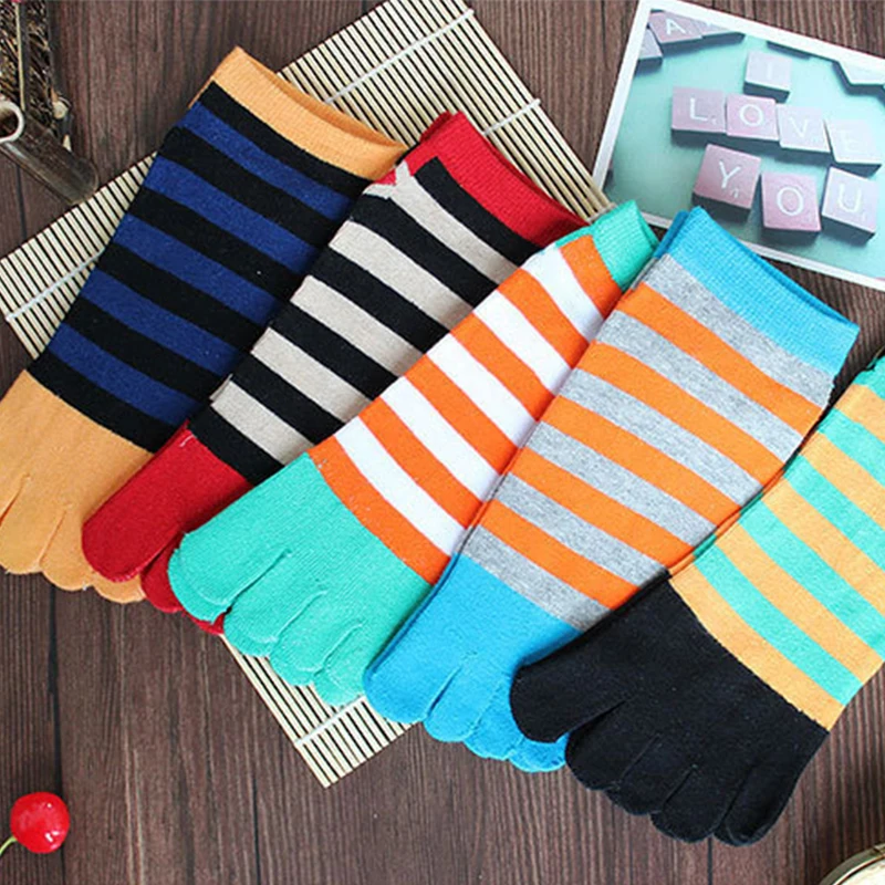 

Casual No Show Socks With Toes For Men Spring Summer Breathable Skin-friendly Cotton Thread Short Tube Five-finger Socks