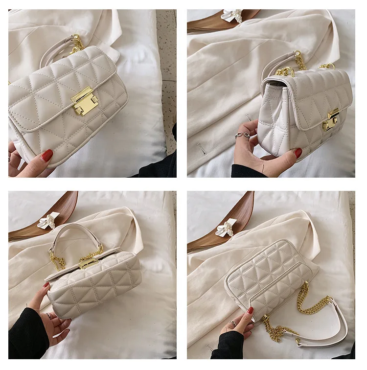 

Summer Ladies Handbag 2020 New Brand Designer Chain Shoulder Bag Fashionable Diamond Crossbody All-match Small Square Bag