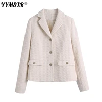 winter women jackets high quality 2022 new solid color elegant single breasted long sleeved loose ladies office suit blazer