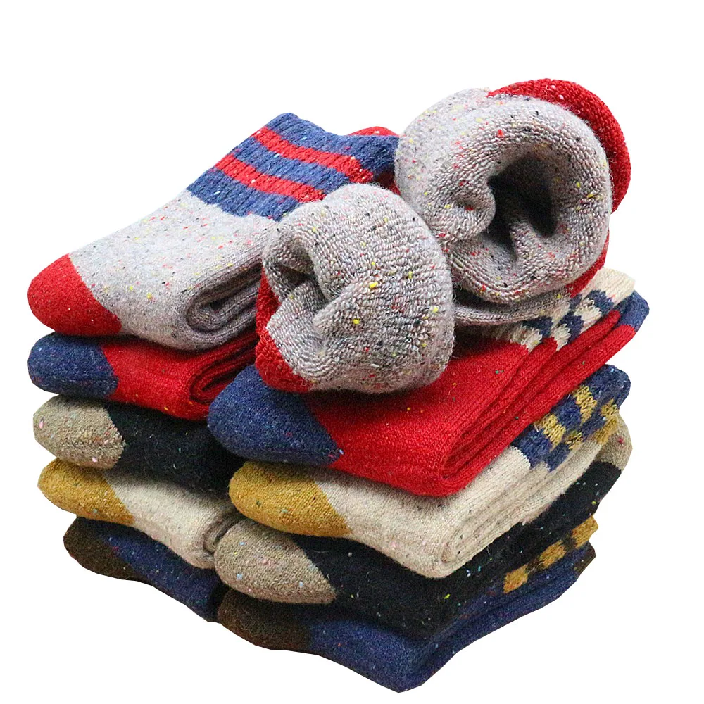 

5 пар, женские шерстяные кашемировые носки в полоску