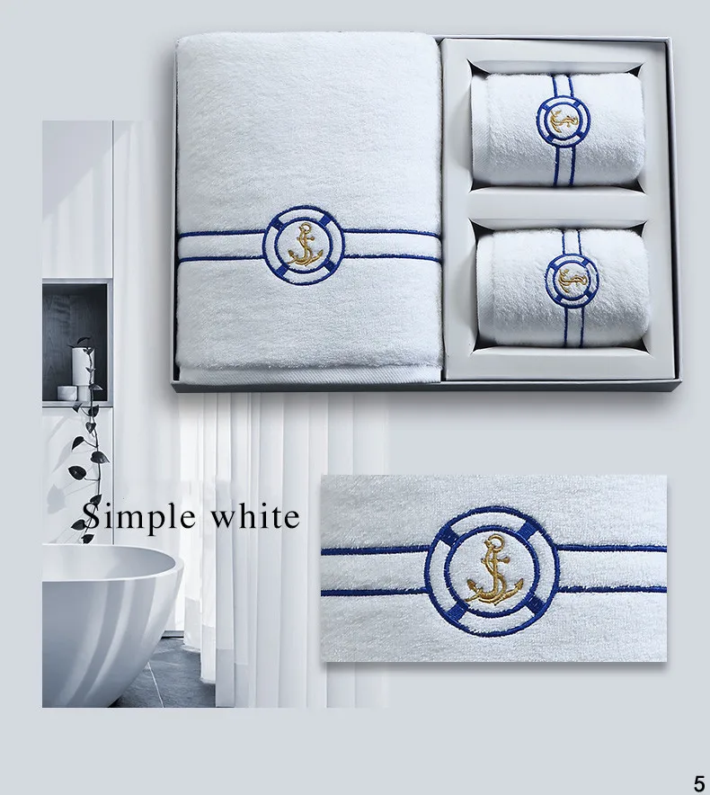 

Careseen High-Quality 100% Cotton Strongly Water Absorbent Face and Bath Towels Set Healthy 1*Bath Towel And 2*Face Towels