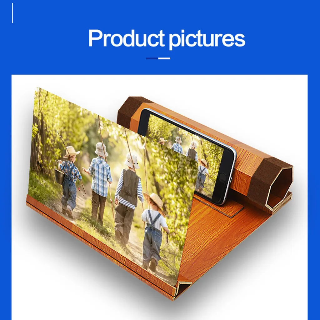 3D телефон экран Лупа стереоскопического усиления 12 дюймов настольный деревянный