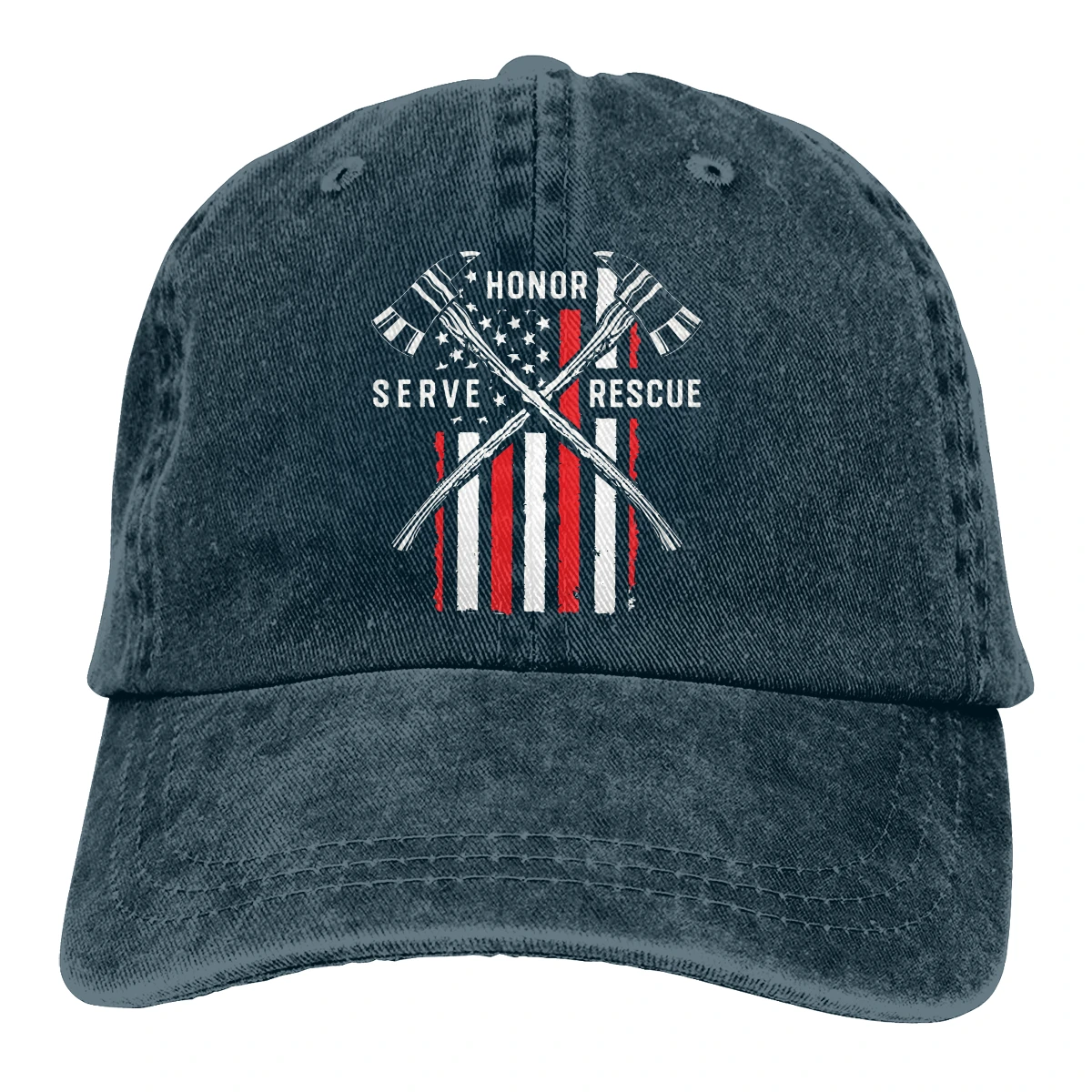 

Firefighter Red Line Flag T mens womans Retro Washed Cowboy hat Baseball Cap