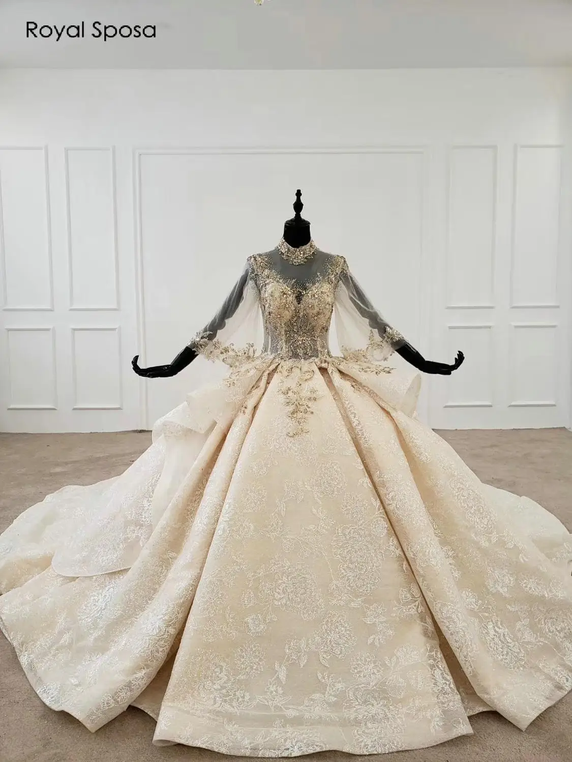 Новинка 2020 года цвет шампанского свадебное приталенное платье принцессы с