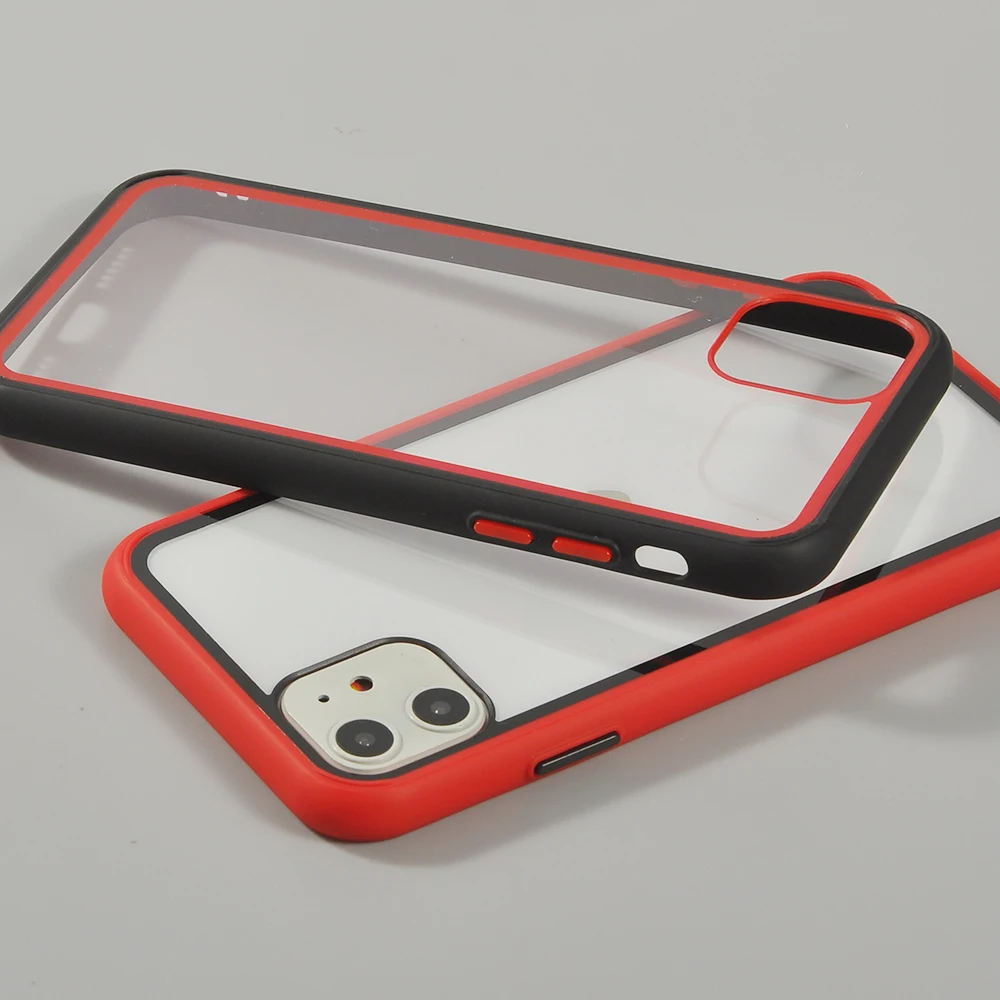 

Contrast Color Armor Bumper Phone Case For iPhone 11 Pro Max XR XS Max X 7 8 Plus SE 2020 Soft Transparent Shockproof Back Cover