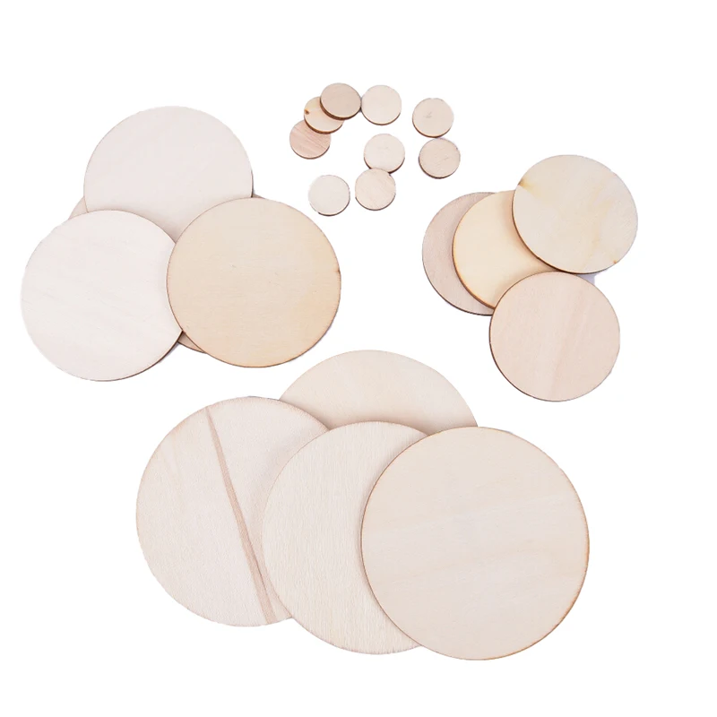 5 100 шт DIY ремесло необработанные натуральные деревянные ломтики круги бревна