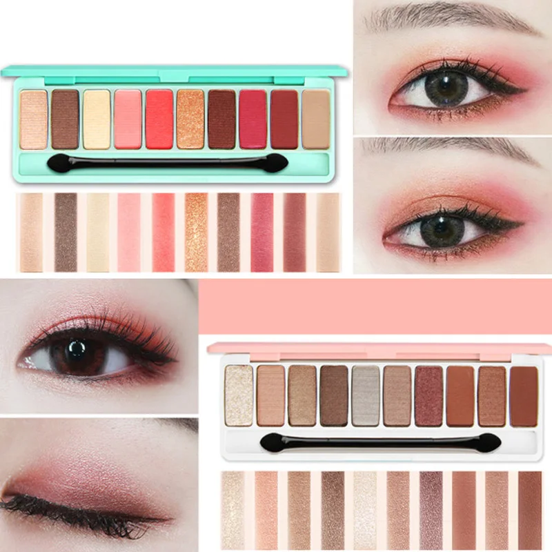 Палитра теней для век 10 цветов матовые нюдовые блестящие тени инструменты