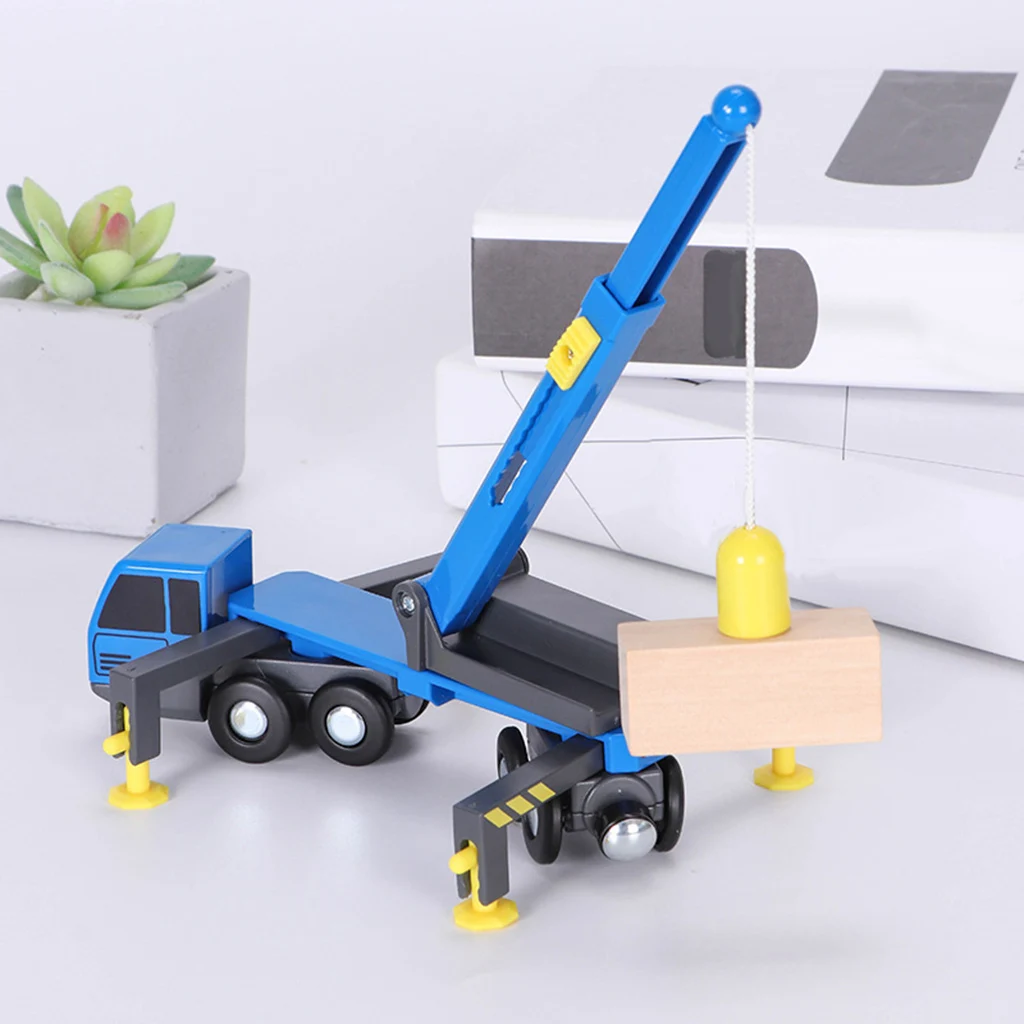 

Mini Crane Truck Toy Construction Models Play Gift for Kids Toy Compatible with Wooden Tracks Railway Kids Toddlers Party Favors