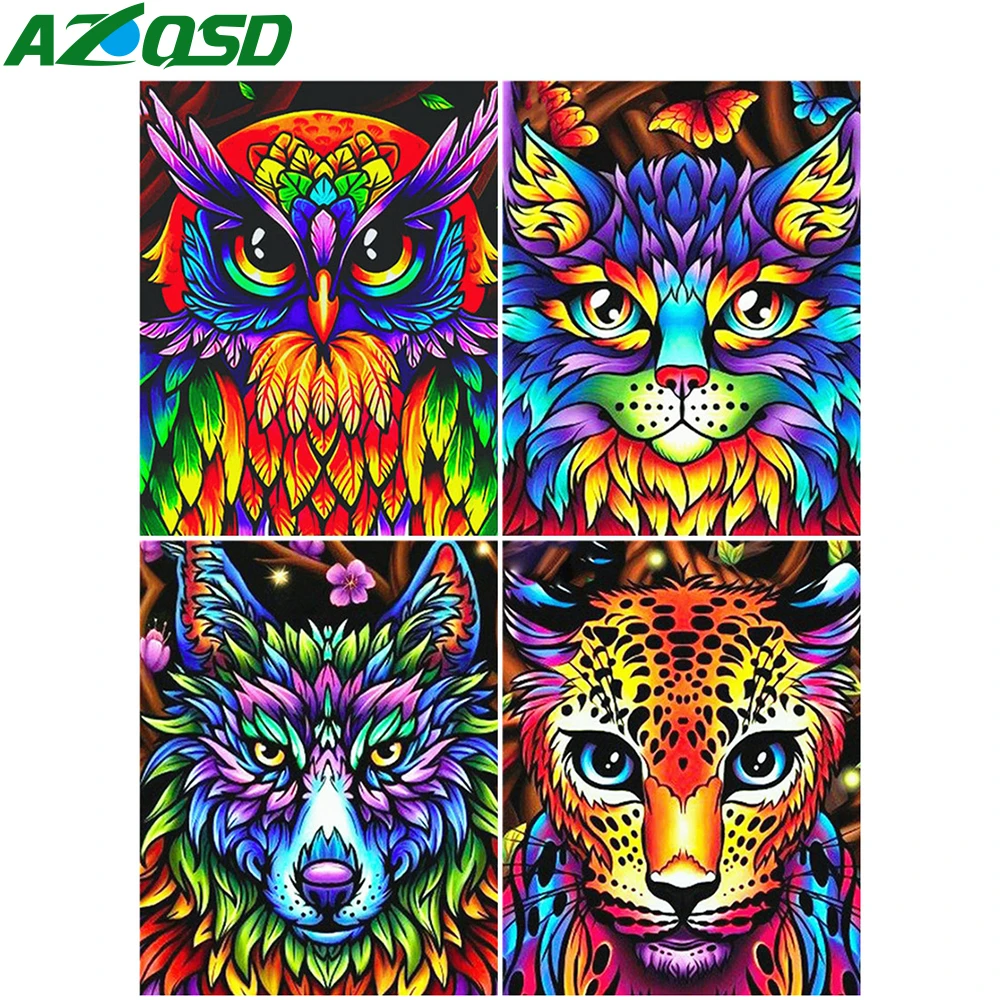 

AZQSD Oil Painting By Numbers Owl Unique Gift Drawing On Canvas 40x50cm DIY Pictures By Numbers Animal Home Bedroom Wall Artwork