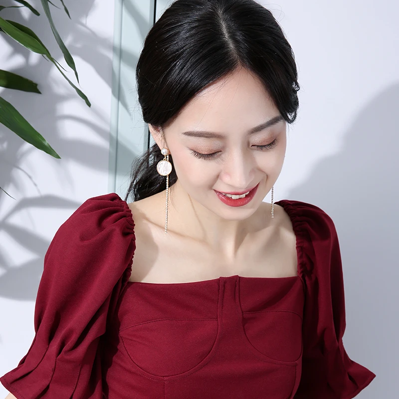 Fashion Cubic Zirconia CZ Clip On Earrings Gold Imitation Pearls Long Dangle Drop No Pierced For Women Girls Lady Gift | Украшения и