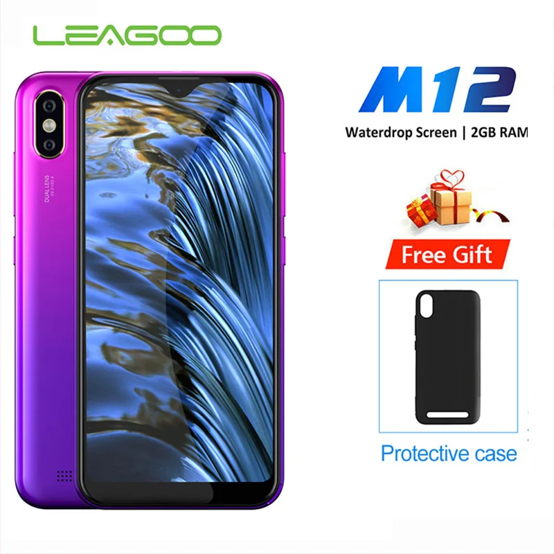 Мобильный телефон LEAGOO M12 Android 9 0 19:9 5 7 дюйма 2 Гб ОЗУ 16 ПЗУ 3000 мАч четырехъядерный