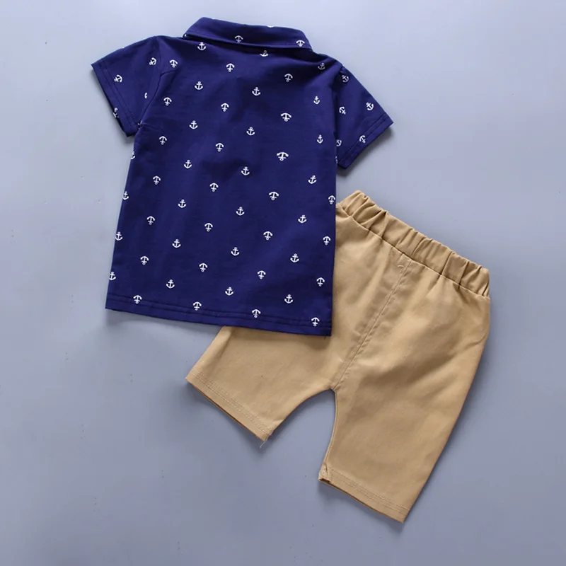 Хлопковая футболка и короткие штаны BibiCola комплект одежды для новорожденных