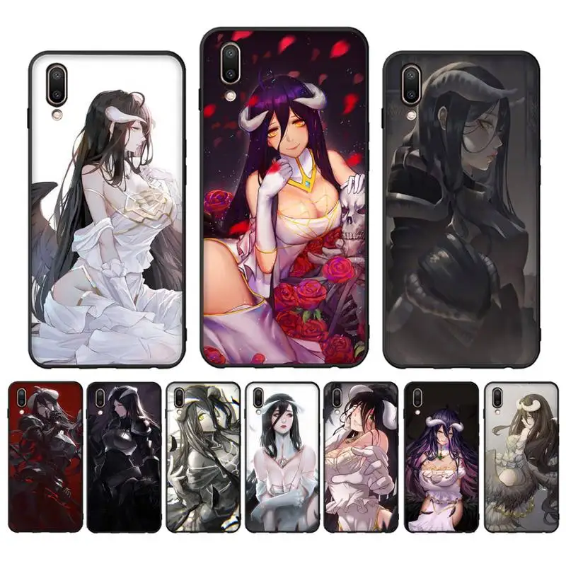 

Albedo Overlord anime Phone Case For Oppo Reno Realme C3 6Pro For vivo Y91C Y17 Y19 Funda Capa
