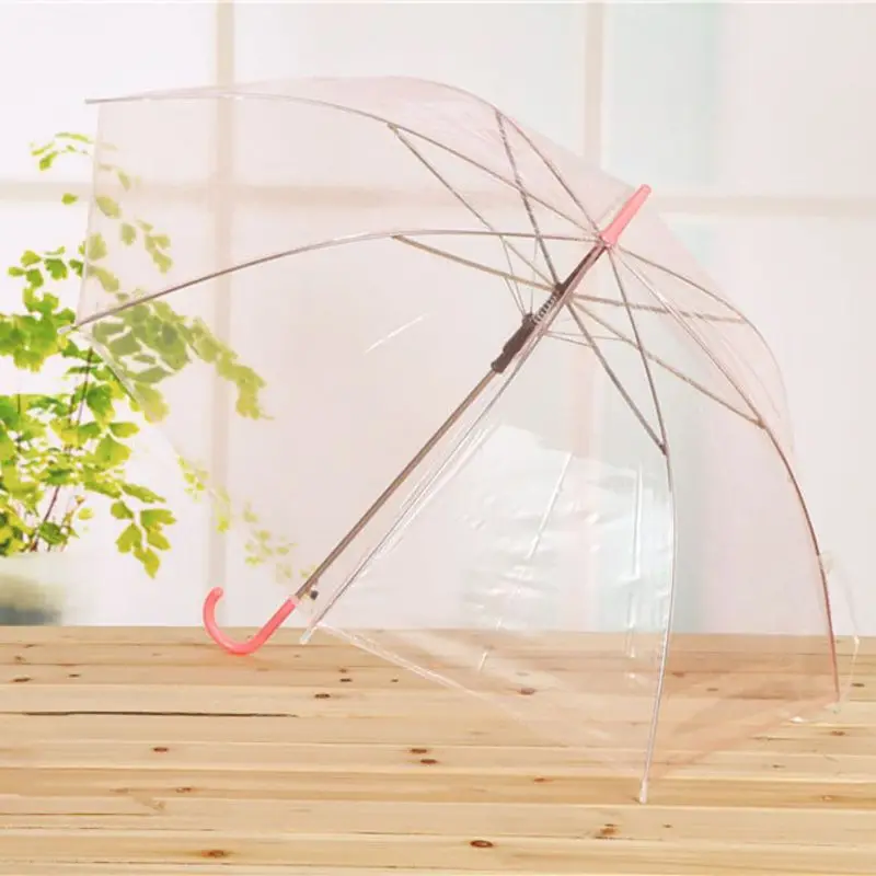 Umbrella High Quality Environmental Protection Color Transparent Umbrella Straight Pole Automatic Long HandleUmbrella Windproof