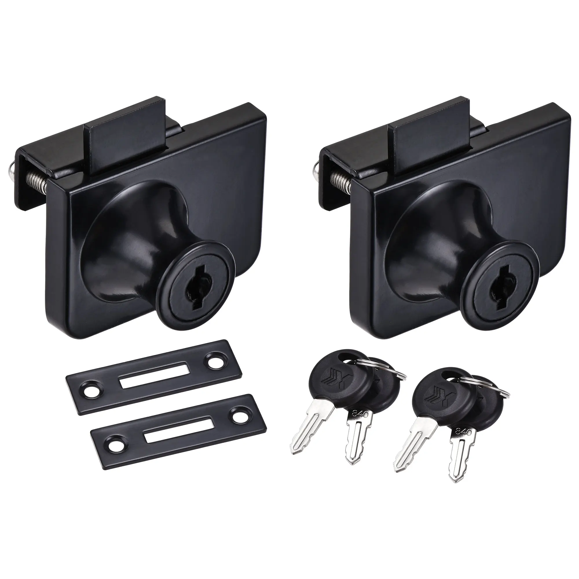 

Uxcell Cabinet Double Door Glass Lock Zinc Alloy Black Finish for 5-8mm Glass 2 Pcs
