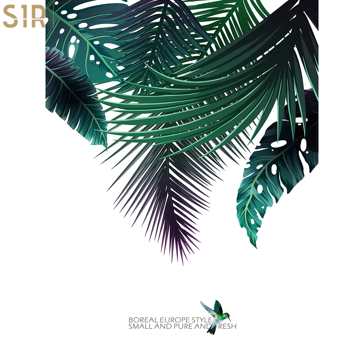 

Watercolor Plant Leaves Canvas Poster Wall Art Print Painting Nordic Decorative Picture Scandinavian Modern Living Room Decor