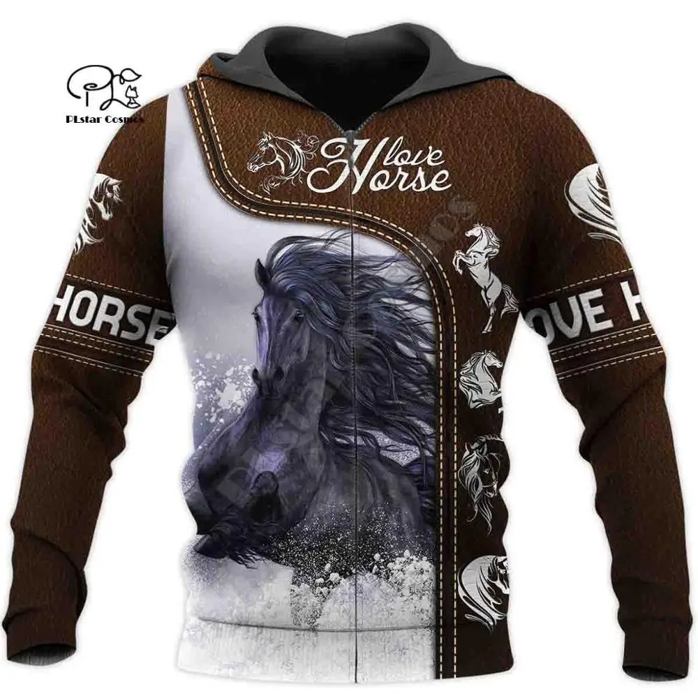 

PLstar Cosmos 3DPrint Hunter hunting horse Animal Unisex Harajuku Streetwear Man and Woman Funny Hoodies/Sweatshirt/Jacket/-a12
