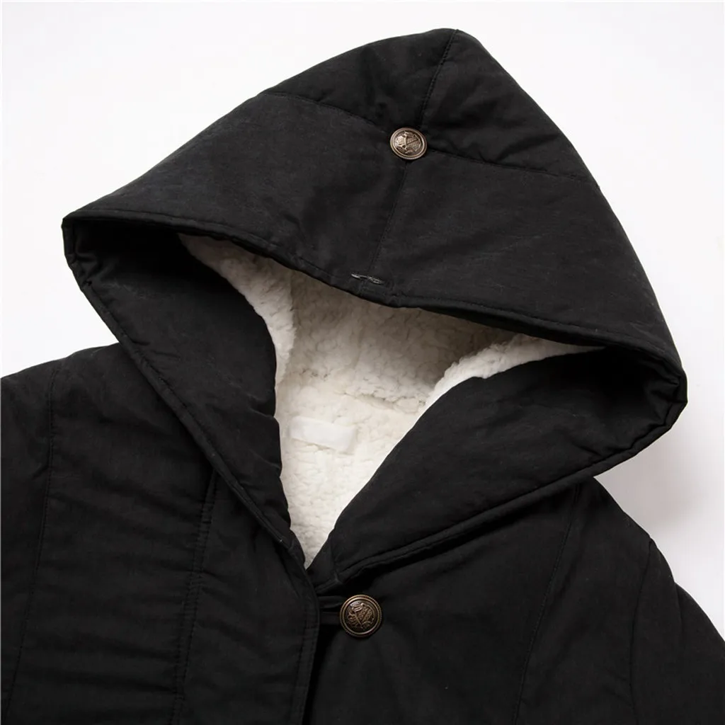 Теплое пальто SAGACE на молнии хлопковое женские с капюшоном модная женская