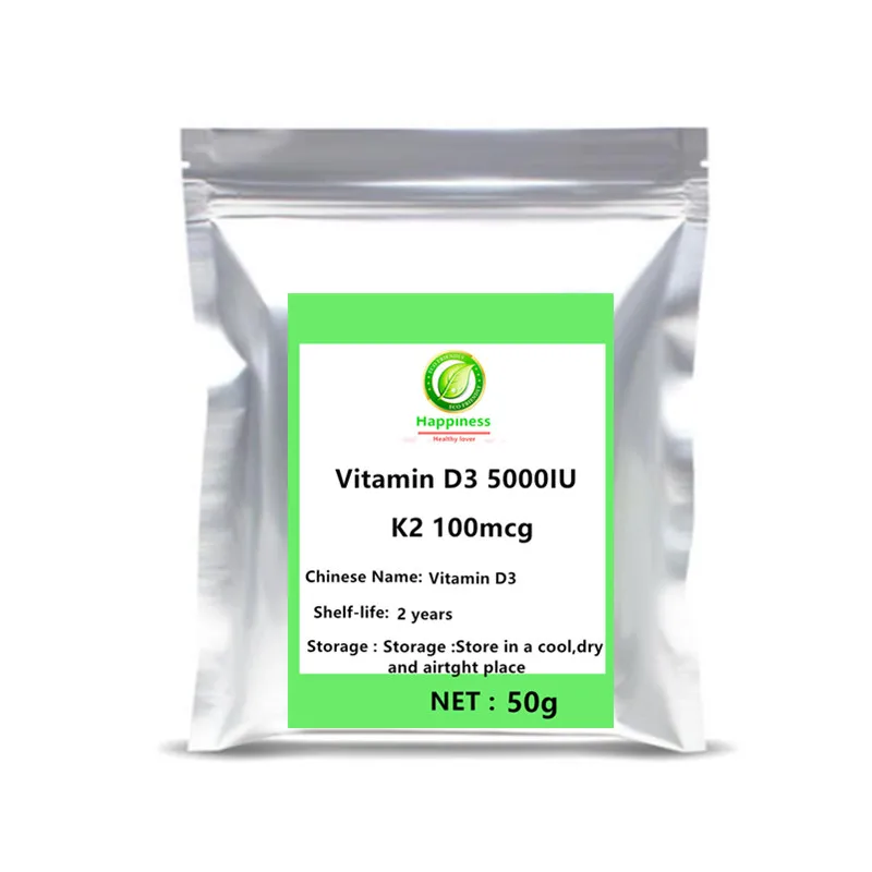 

100g-1000gHot sale Vitamin D3 5000IU K2 100mcg Multi Vitamins Strength General Health 1pc Festival supplement body free shiiping