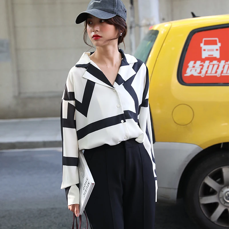 Женская Повседневная рубашка с V образным вырезом белая женская блузка топы