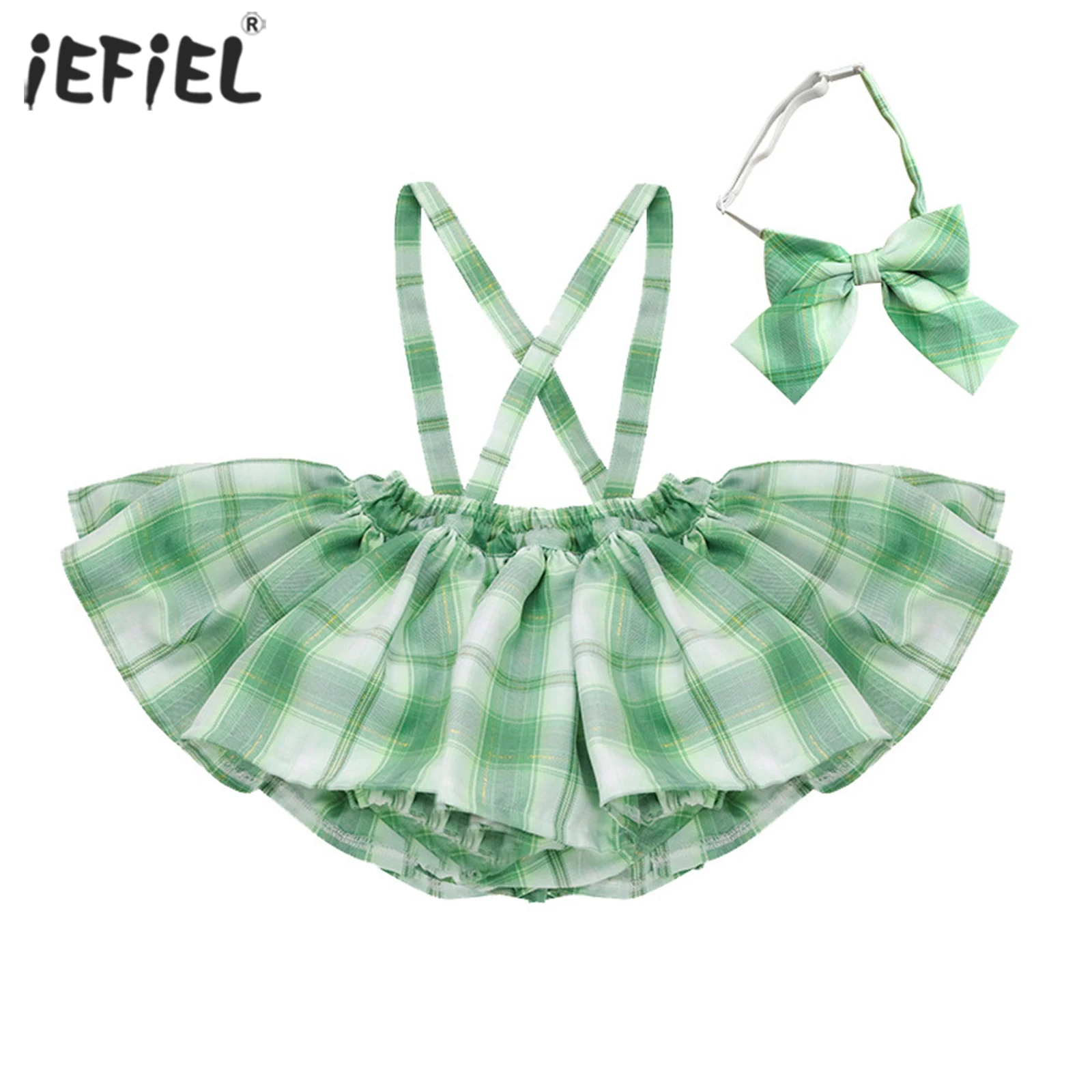 Cute Baby Kids Children Summer Sleeveless Suspender Lattice Skirt Girls Princess Bow Bib Strap Skirt Mini Overall Skirt 1-6Years