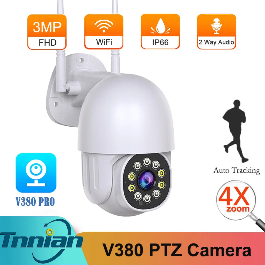 

V380 5MP PTZ IP Camera Wifi Night Vision 3MP 4X Digital Zoom Speed Dome Outdoor Camera CCTV Home Security Surveillance Camera