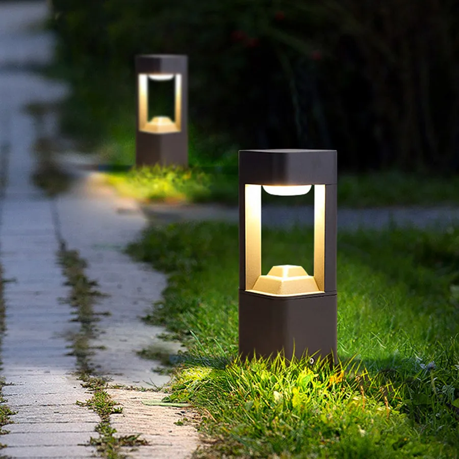 10 Вт светодиодный уличный газонный светильник Алюминий вилла сада ландшафтный