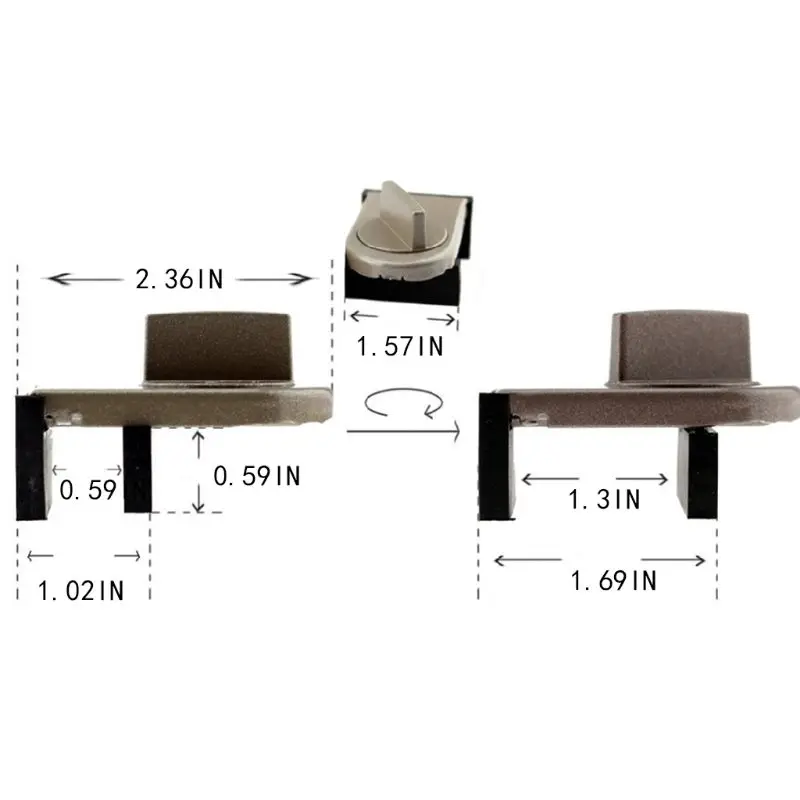 2Pcs Window Lock Sliding Sash Stopper Cabinet Position Limit Spacer Doors Security Anti-theft Wedge With Rubber Cover | Обустройство