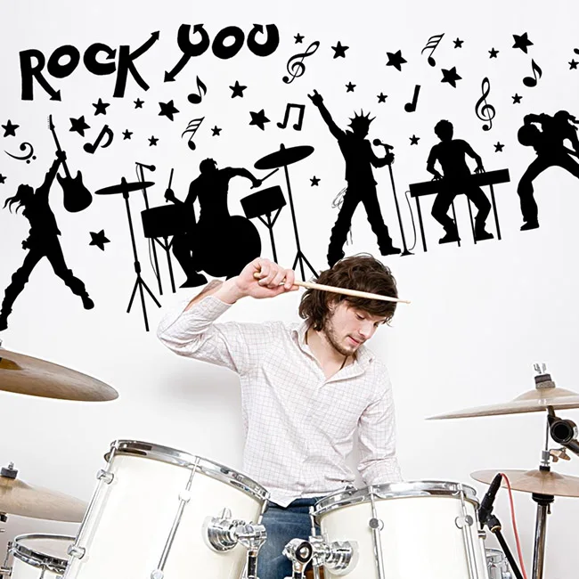Современные Настенные стикеры в стиле рок музыка наклейки на стену для