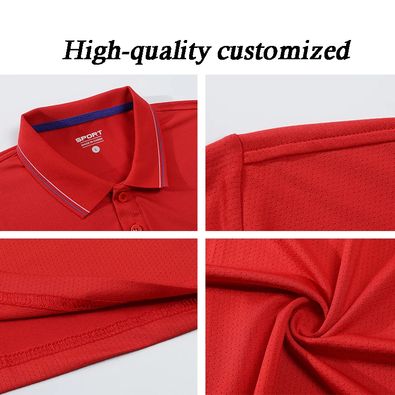 POLO shirt 8-color custom logo short-sleeved business sports and leisure all-match lapel printing DIY brand text | Мужская одежда