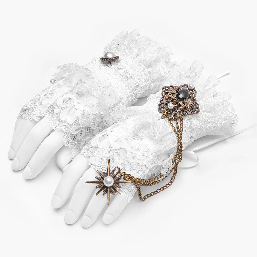 Женские перчатки в стиле панк винтажные с подвеской виде звезды для