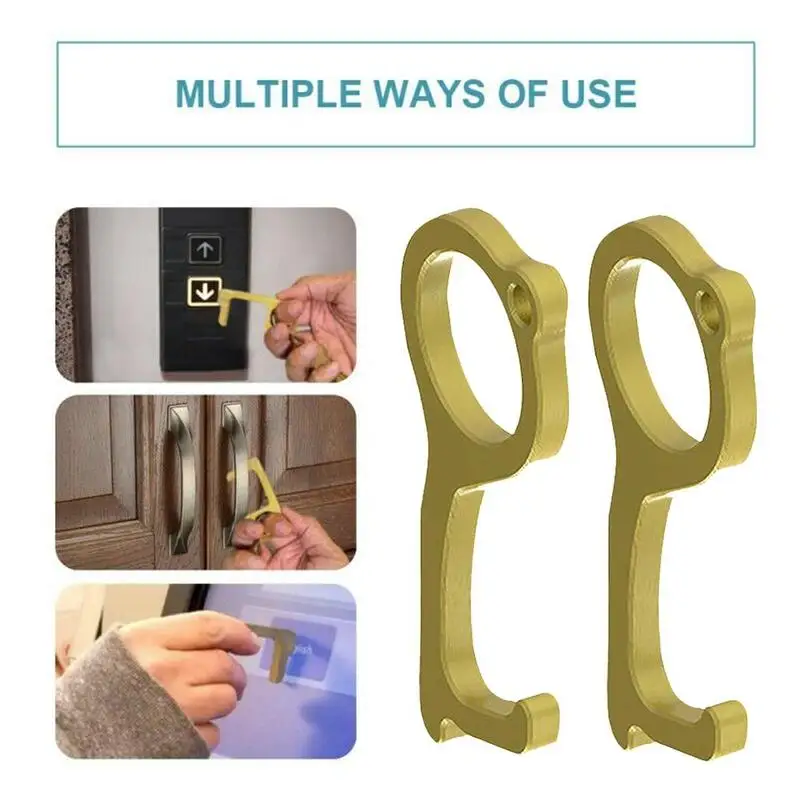 1 pcs Portable Hygiene Hand Antimicrobial Brass EDC Key Door Metal Handle Elevator Opener Ope Y9F7 | Красота и здоровье