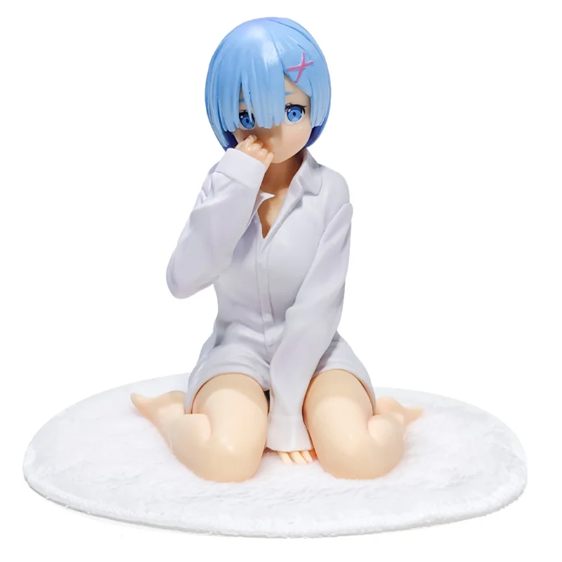 

Re:Life in a different world from zero figure White shirt Rem figurine pretty girl PVC action Collection model Doll Toys