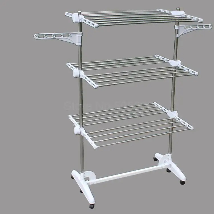 Многофункциональная вешалка для сушки складная дома и балкона с двойным полюсом