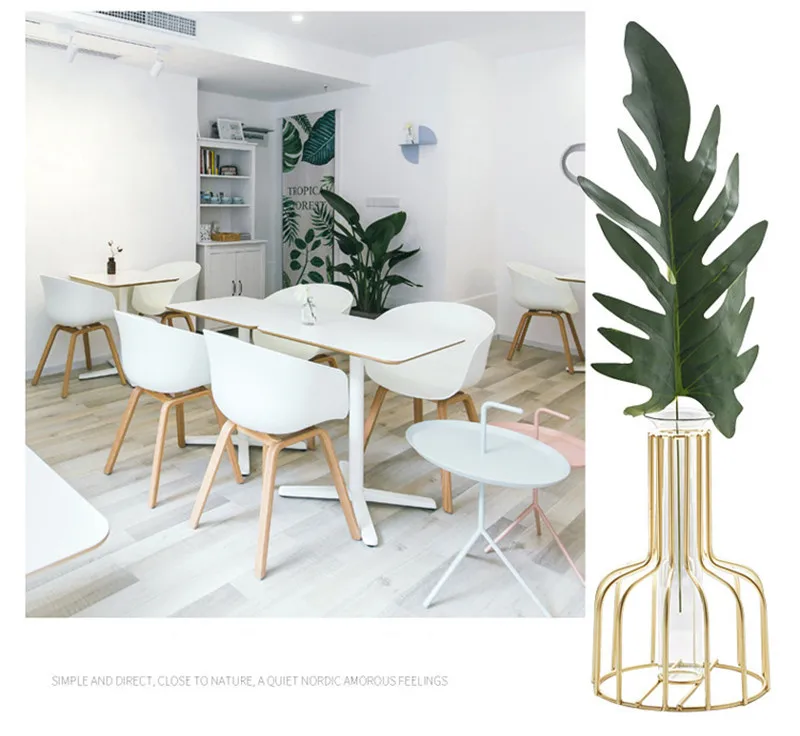 Стеклянная ваза для цветов железная декоративная золотые растения Цветочная