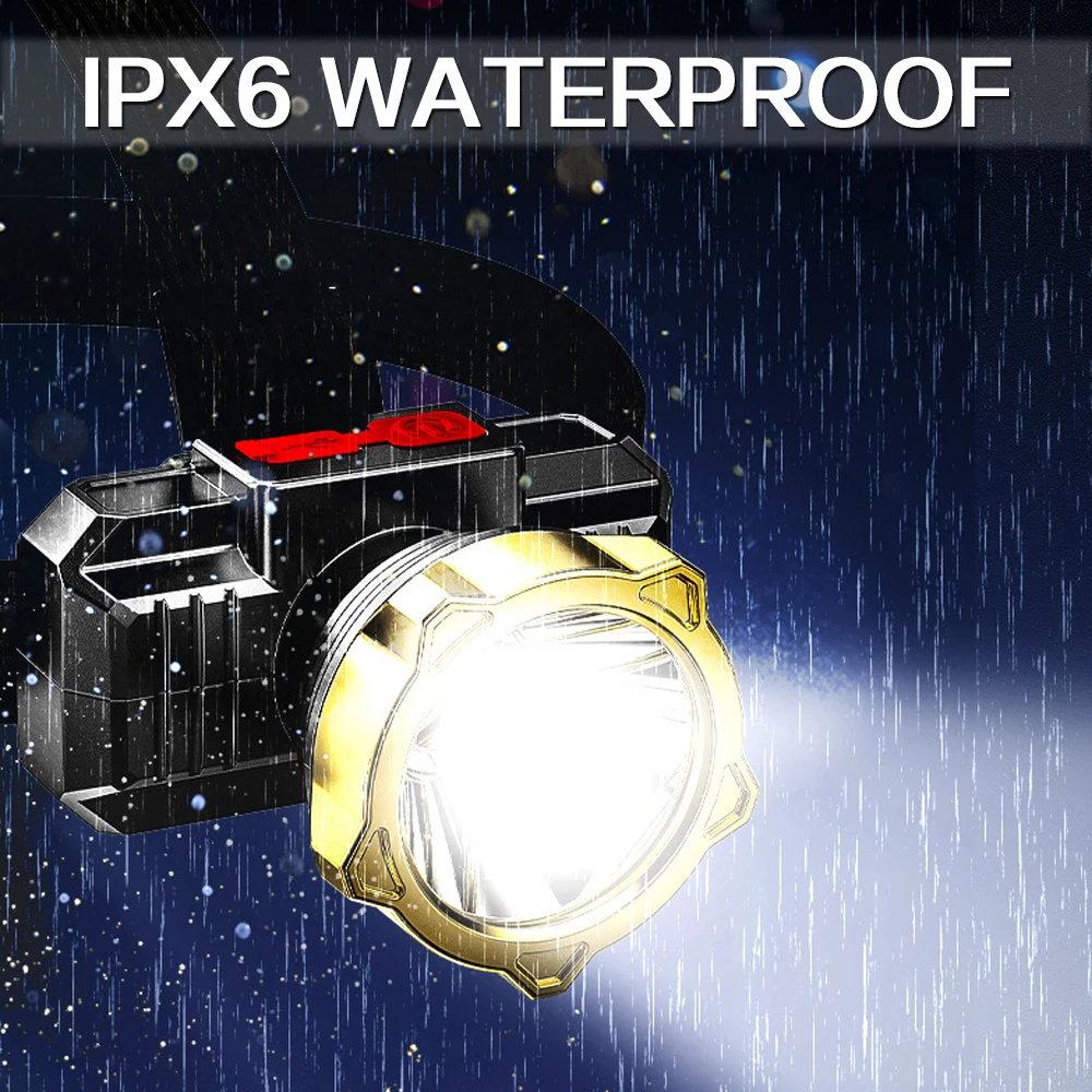 

50000LM High Power LED Headlamp USB Rechargeable Headlight Built-in Battery Head Lamp Waterproof Head Torch Head Light