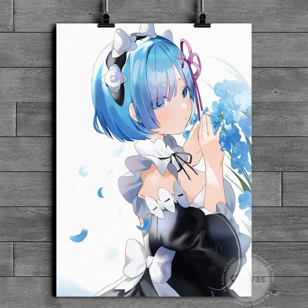 

Холст Аниме картины Rem для украшения дома постер HD Печать настенное искусство модульная гостиная