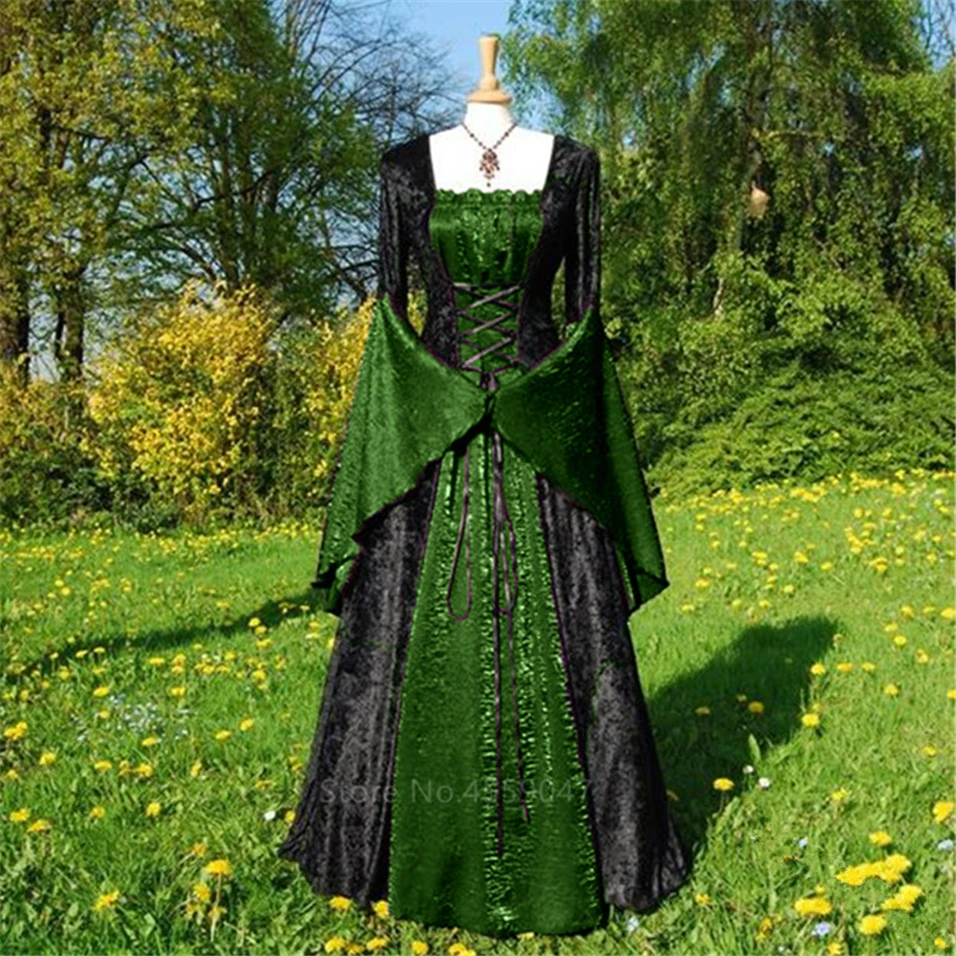 Halloween Costumes for Women Adult Medieval Cosplay Vintage Court Victoria Renaissance Dress Carnival Party Performance Clothing