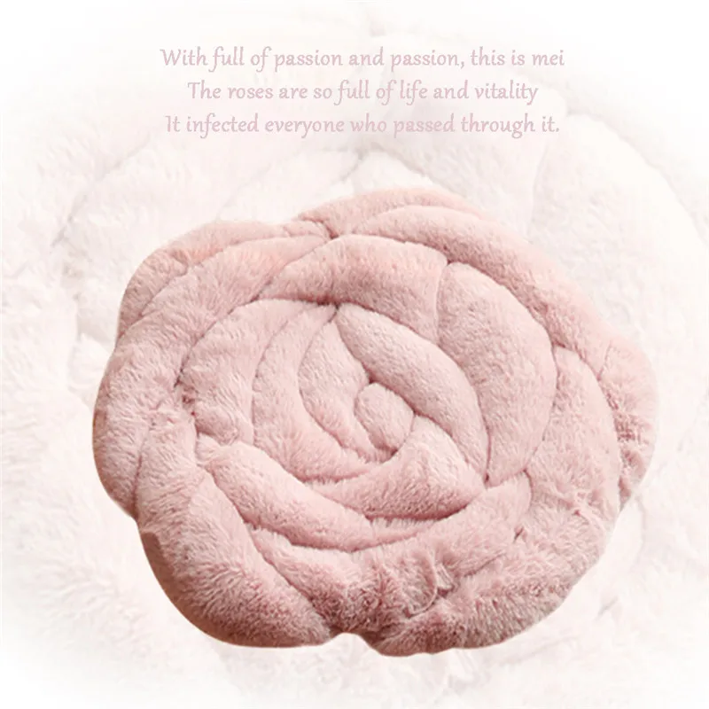 Плюшевая простая розовая плюшевая подушка в японском стиле для стула