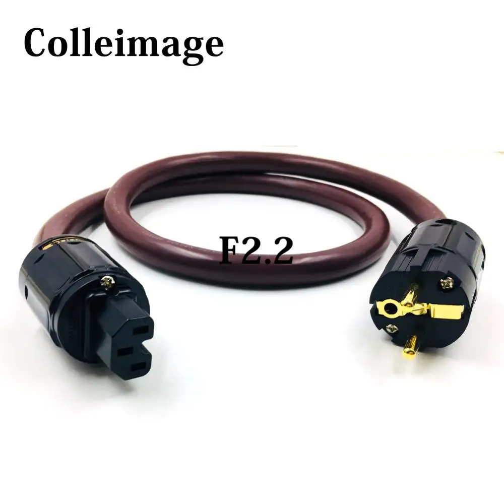 Позолоченный Hi-Fi штекер питания Colleimage EU кабель Schuko AC переменного тока |