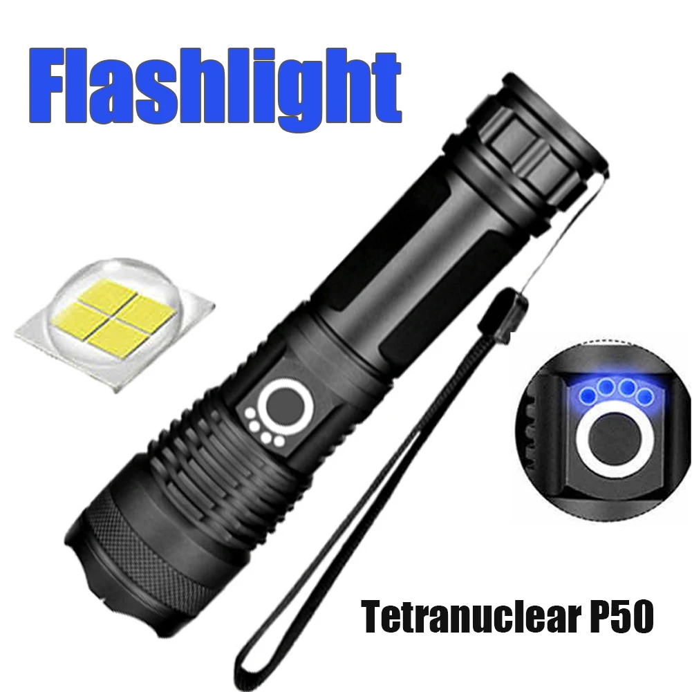 

LED Flashlight XHP50 Night Lamp USB Charging Outdoor Bike Camping Hiking Torch Lantern Flashlight Waterproof Spot Lamp
