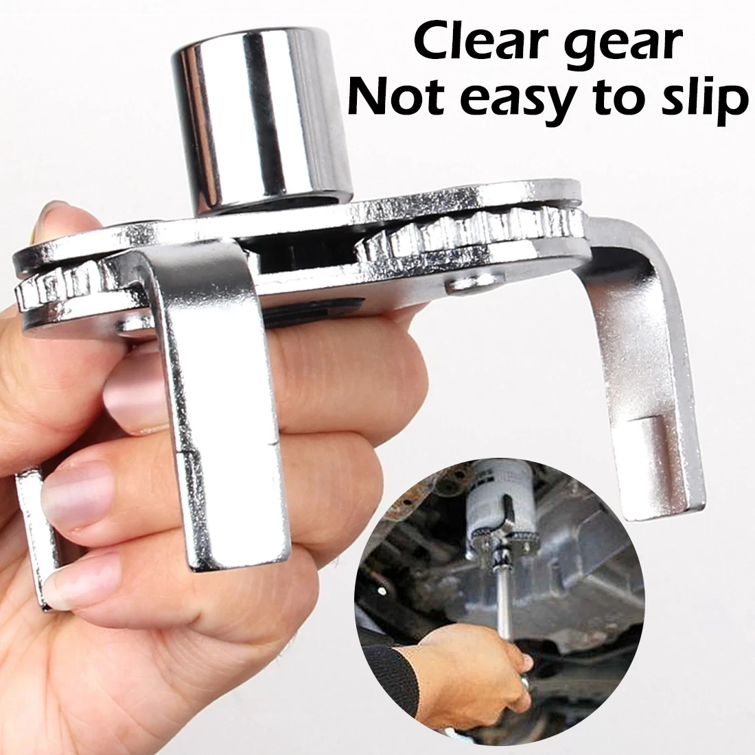 

Auto 3 Jaw Oil Filter Wrench Universal Adjustable Two Way Oil Filter Removal Remover Key Tool For Cars Trucks 55-115MM