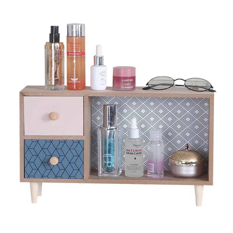 Desktop Jewelry Storage Cabinet Wooden Debris Box Household Drawer Cosmetic | Boxes &amp Bins