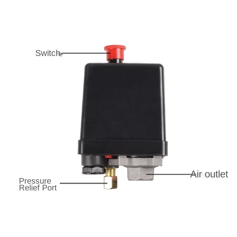 

220V/380V 90-120 psi Air Compressor Pump with Pressure Switch Control Valve Manifold Relief Regulator with Gauge