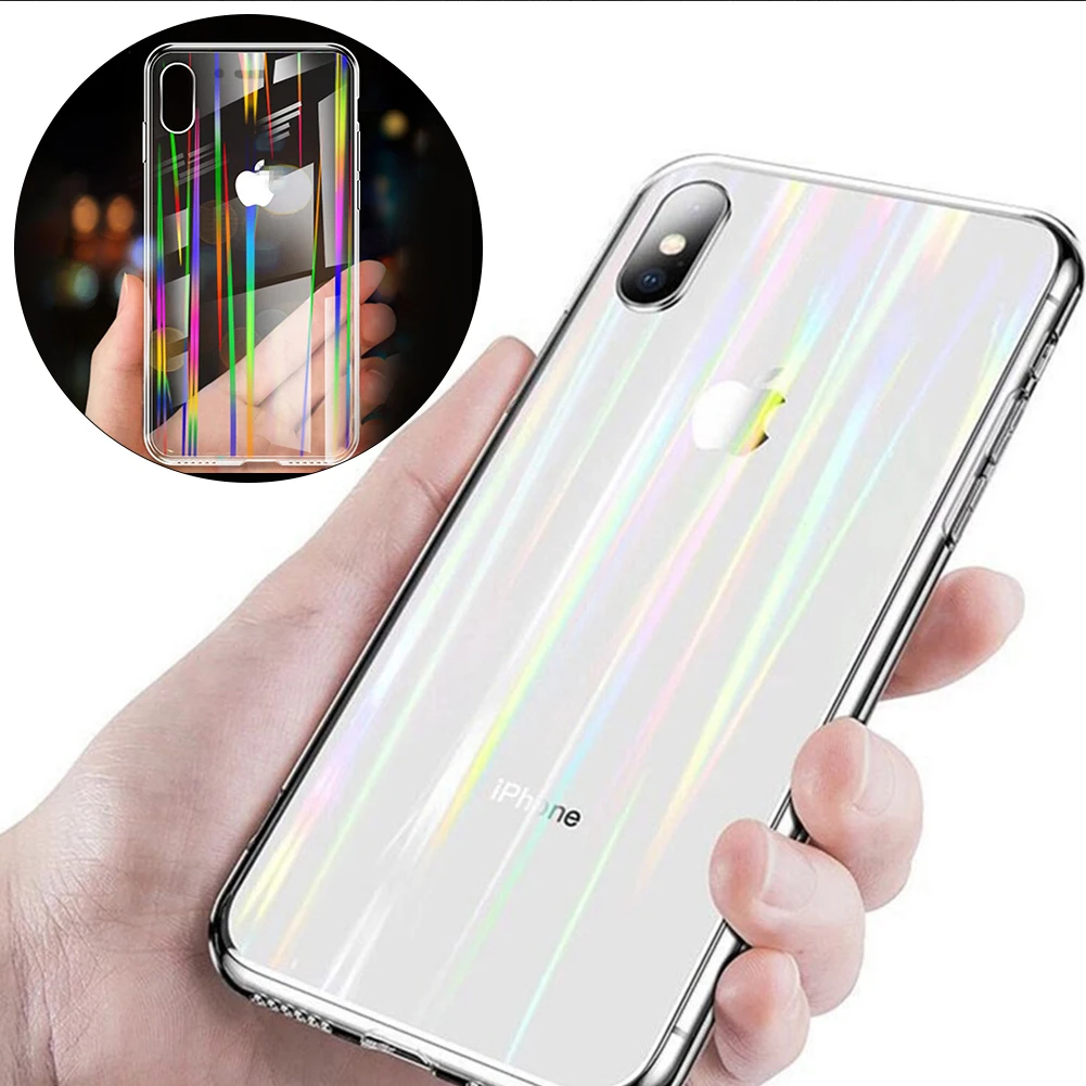 Laser Gradient Transparent TPU Case For iPhone 11 Pro Max 2019 Slim Clear Soft Shockproof Back Cover 6.1in Fundas |